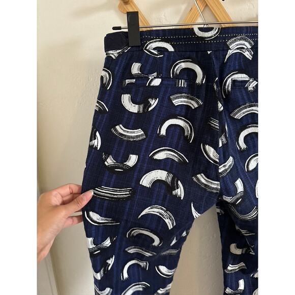 Anthropologie Pants Women's 4 Cartonnier Navy Charlie Trousers Straight Leg - Picture 7 of 9